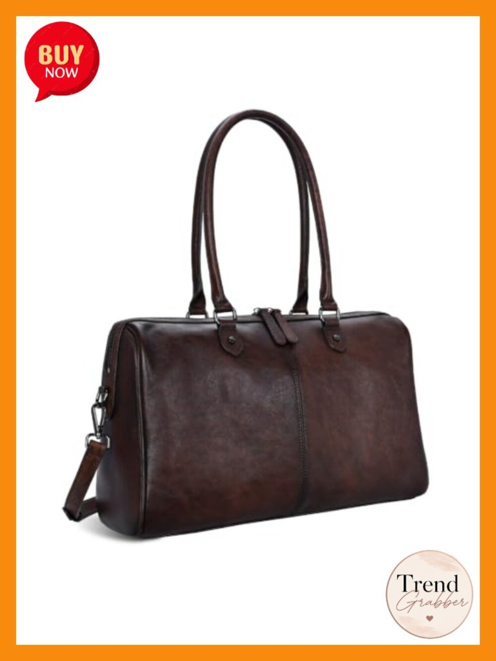 Genuine Leather Satchel Shoulder Bag Structured Tote Crossbody Purse